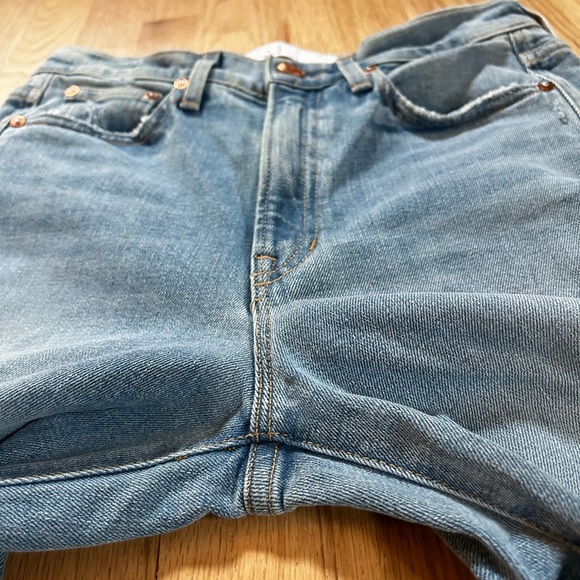 AYR the sugar high rise straight leg jeans classic medium blue denim size 27S - Picture 10 of 14